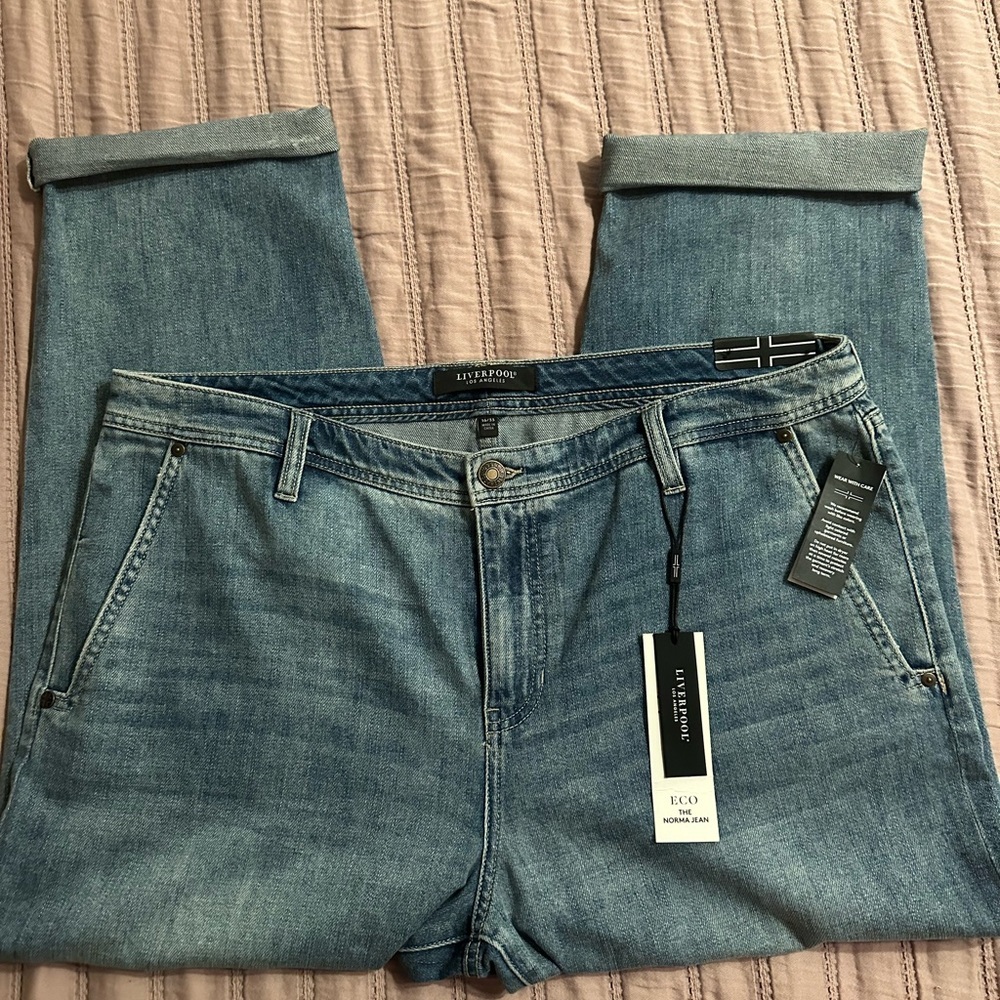 NWT Liverpool Los Angeles Women's Norma Jean Mid-Rise Relaxed Roller - Picture 5 of 15